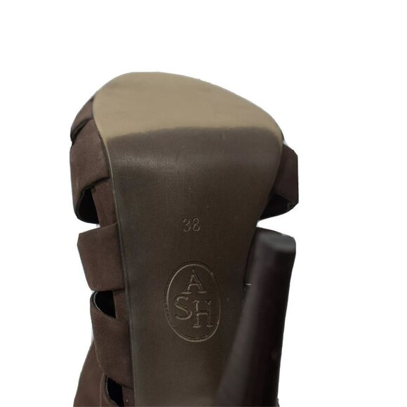 ASH Women's Size 38 US 7 Brown KIM Sandal Strappy Stiletto Leather Open Toe Pump - Picture 4 of 6